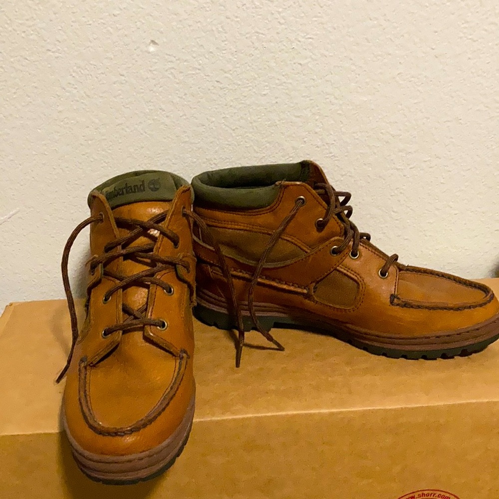 COPY - Size 9 timberland good  used hiking leather boots